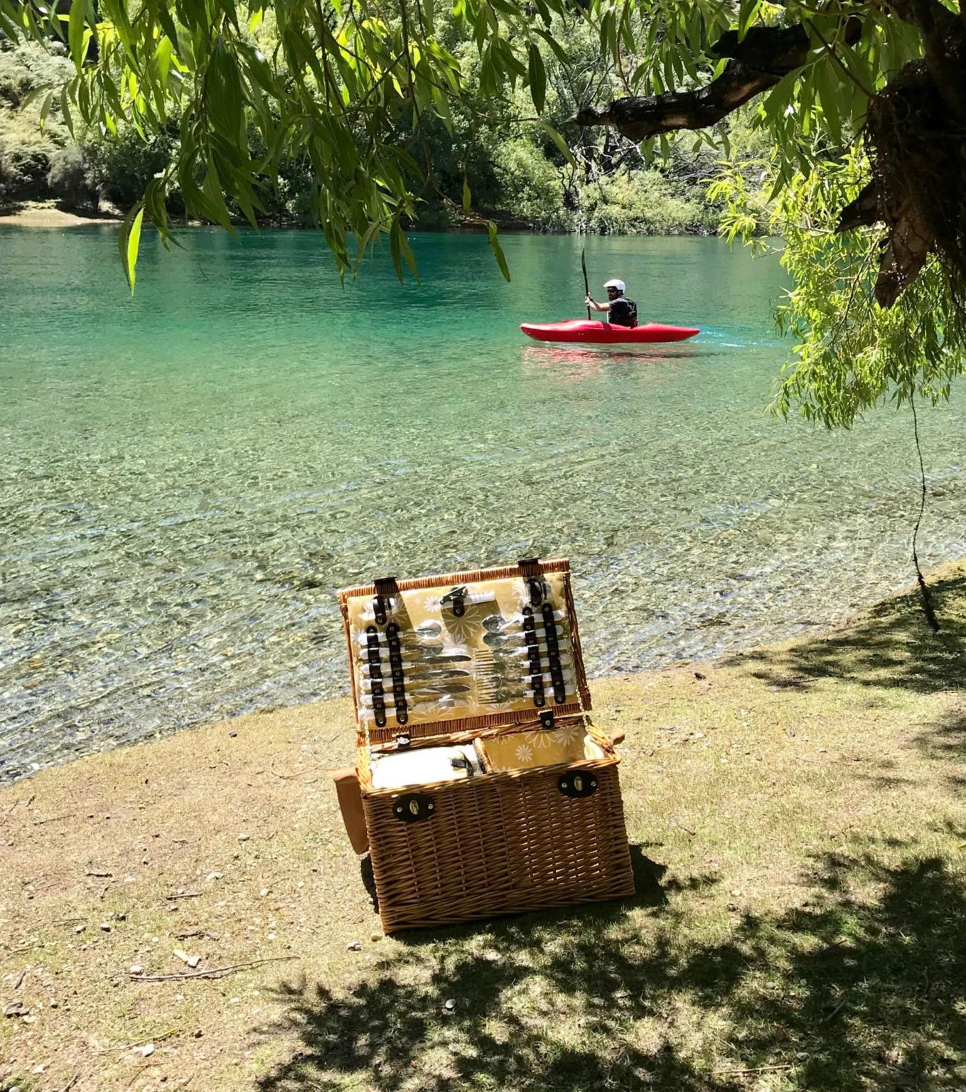Picnic Basket Light Wicker 4 person Wilson & Co