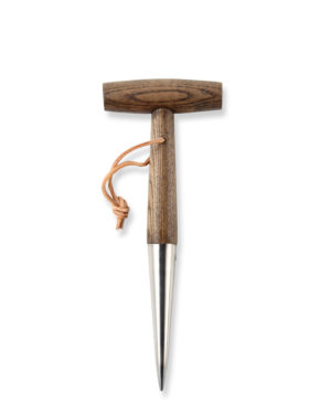 Designer Garden Hand Tools | Stainless Steel Dibber with Wooden Handle